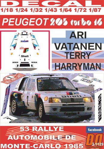 Decal peugeot 205 turbo - 205,