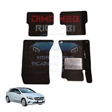 SET TAPPETINI MOQUETTE MERCEDES CLASSE A DAL 2012 CON 2 CLIP DI FISSAGGIO NERI