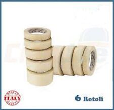 6 ROTOLI NASTRO DI CARTA GOMMATA SCOTCH ADESIVO PITTURA IMBALLAGGIO MASCHERATURA