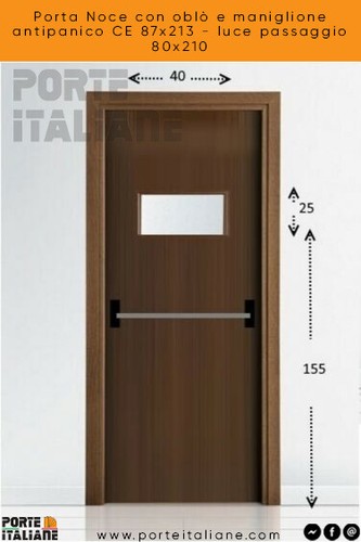 Porta noce con oblò - con,