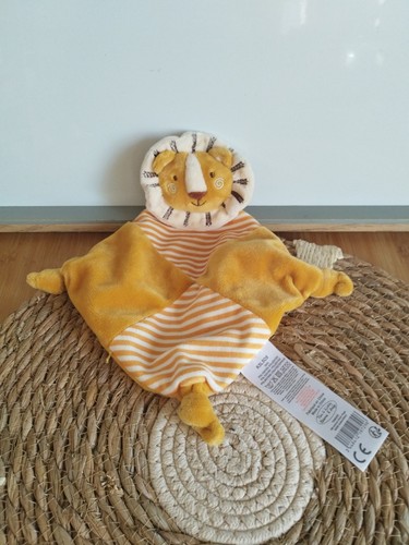 Doudou plat lion orange - , ocre