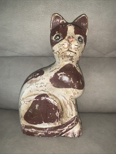 Statuetta gatto legno - statuetta, di