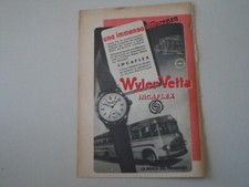 advertising Pubblicità 1952 OROLOGIO WYLER VETTA INCAFLEX