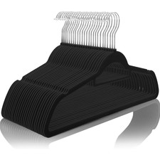 Confezione da 10 Appendiabiti in Velluto Antiscivolo - Salvaspazio e Floccato