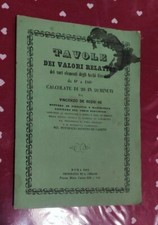 TAVOLE DEI VALORI RELATIVI