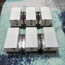 Coppia Di Applique Angelo Brotto Per Esperia In Lucite, Plexiglas E Ferro