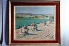 Quadro C. STEEN dipinto ad olio scena campestre 1943 (37399)