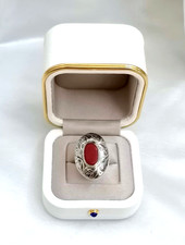 SPETTACOLARE ANTICO ANELLO A BARCHETTA IN ARGENTO NIELLATO E CORNIOLA.