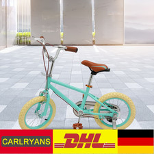 Bicicletta per Bambini Verde Scuro Bicicletta da 14 Pollici Bici per Bambini con Ruote Aggiuntive