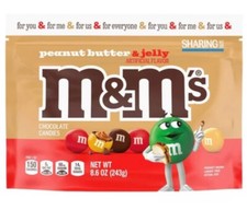 Borsa da condivisione M&M's burro di arachidi e gelatina misura 243 g rara importazione USA