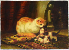 Painting Picture DIPINTO OLIO SU tavola A.MAUVE Gatti anni '50