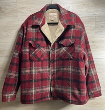 Giacca vintage Woolrich Shacket foderata in pile XL lana a quadri USA outdoor anni 90