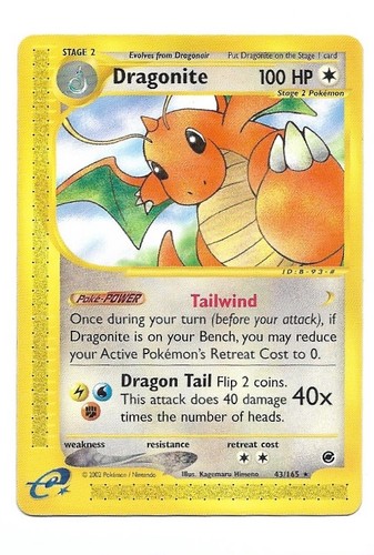 Pokemon dragonite 165 non - dragonite,