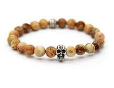 Bracciale Uomo Donna Unisex Pietre Sfere Skull Teschio anello free collana top