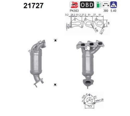 Catalizzatore per opel agila - catalizzatore,