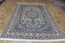 PREGIATO TAPPETO PERSIANO FATTO A MANO IN LANA ORIENTALE E SETA 280x200 CM