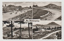 NURBURGRING GERMANIA PISTA VARIE VEDUTE CON AUTO E MOTO VIAGGIATA 1959 FP #369
