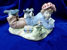 FIGURINA LLADRO BUDDIES 5451 RAGAZZO SDRAIATO CON CANE RITIRATA PERFETTE CONDIZIONI