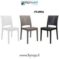 SEDIA SEDIE CASA BAR GIARDINO RISTORANTE IN POLIPROPILENE COLORI VARI FLORA