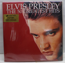 2000 ELVIS PRESLEY - THE 50 GREATEST HITS 3-LP SET " SEALED " ~ Corners Damaged~