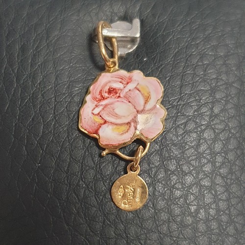 Ciondolo fiore rosa - ciondolo, 18
