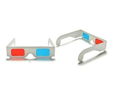 2 x Occhiali 3D Anaglifici Visione Tridimensionale Film TV Cinema Rosso Ciano