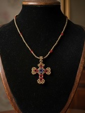 Antique Brass Red Crystal