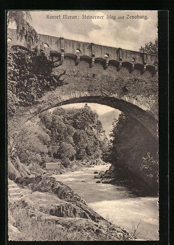 Cartolina merano ponte di - cartolina,