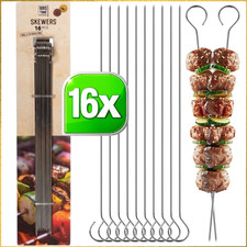 16 Spiedini Barbecue Acciaio