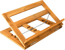 Leggio Da Tavolo per Libri Da Cucina, Reggilibri in Bambù Pieghevole, 3 Livelli 