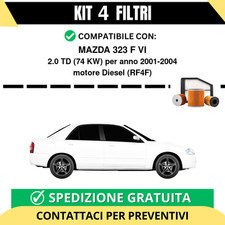 Kit 4 Filtri Tagliando per MAZDA 323 F VI 2.0 TD 74 kw Diesel 2001-2004