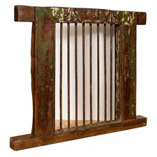 BISCOTTINI Finestra Antica Legno Massello Ferro Telaio Vecchia Grata vintage