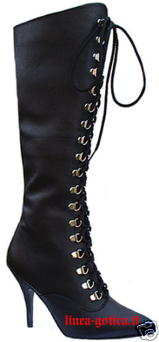 Stivali scarpe pelle neri dark - neri,