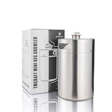 TMCRAFT Mini Growler Keg, barile da birra portatile in acciaio inox con (A2C)