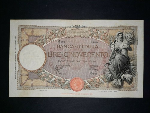 500 lire mietitrice 1941 - lire,