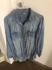 camicia donna H&M Tg M (4O Di H&M) Nuova Lunga In Jeans