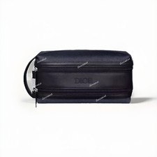 Nuova {DIOR} borsa uomo generica blu navy e nera custodia da viaggio doppia cerniera