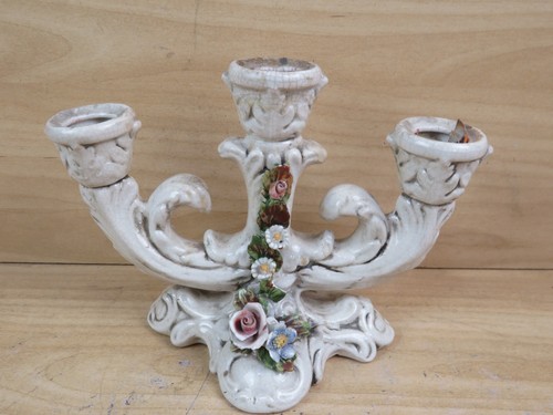 Vecchio candelabro ceramica - vecchio,