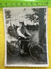 Vecchia foto d'epoca UOMO CON BICICLETTA originale #29