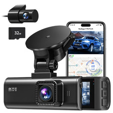 Dash cam REDTIGER 4K anteriore e posteriore doppia fotocamera WIFI & GPS con scheda SD da 32 GB