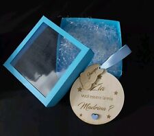 Pallina di Natale in legno personalizzata Vuoi Essere La Mia Madrina E Padrino