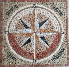 Rosoni rosone mosaico in marmo ,rosa dei venti cod 13A cm 160x160