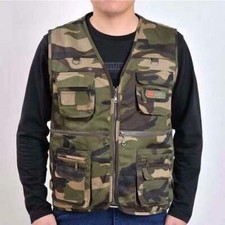 Gilet mimetico uomo outdoor multitasche casual pesca gilet             