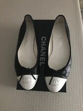CHANEL BALLERINE N. 38,5 italiano COL. NERO IN PELLE CAVIAR