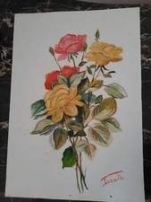 Dipinto carta fiori rose - dipinto,