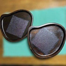 Ooka Lacca Kashoan Covata Vassoio Fagioli Set 2pz Legno Fatto a Mano Usato/Inutilizzato