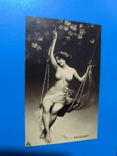 RIPRODUZIONE DI NUDO ARTISTICO BELLE EPOQUE CARTOLINA PICCOLA BIANCO E NERO