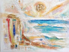 QUADRO MODERNO DIPINTO A MANO OLIO SU TELA IMMAGINE ASTRATTA PITTORE MUSCATELLI