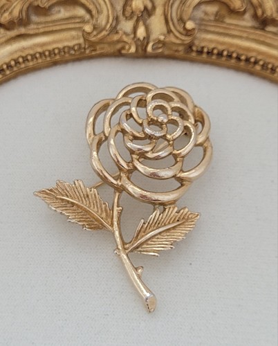 Spilla rosa floreale tono - , oro