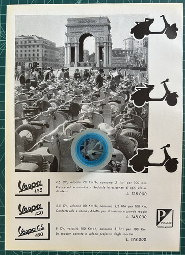 Rara pubblicità vespa - pubblicità, piaggio